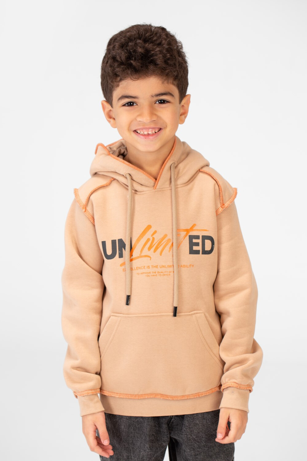 Boy's Milton Printed Hoodie Sweatshirt With A Modern Cut