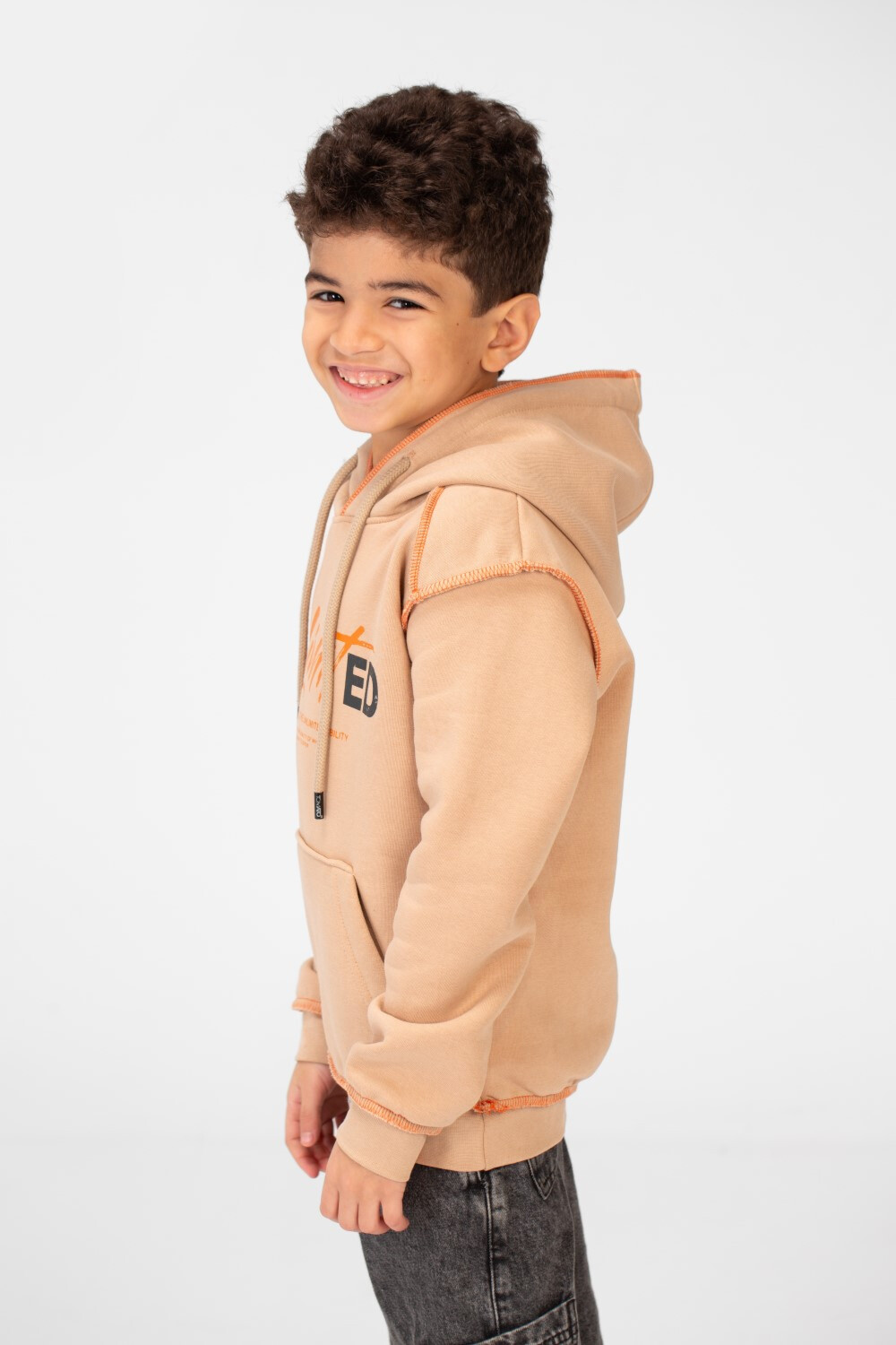 Boy's Milton Printed Hoodie Sweatshirt With A Modern Cut