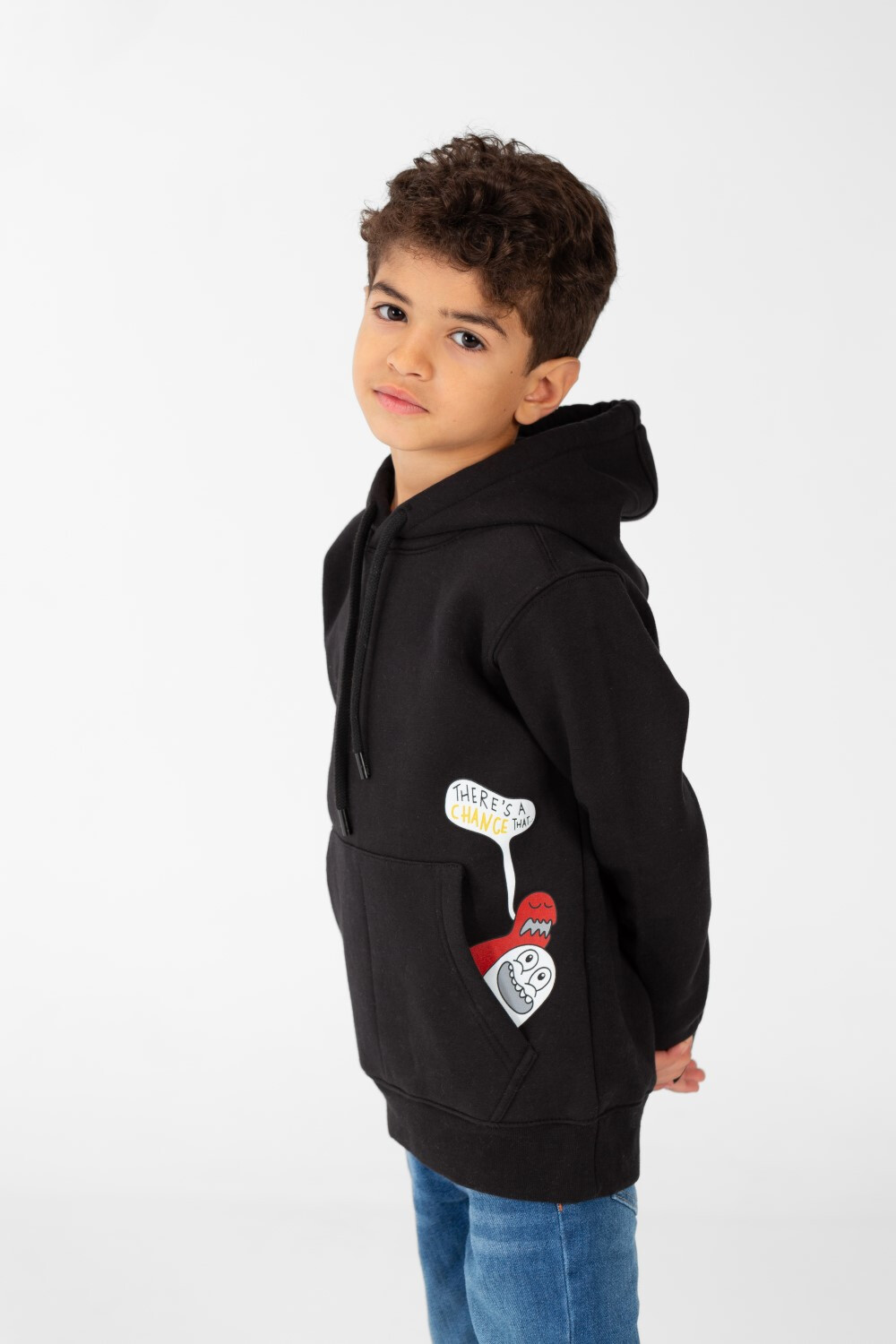 Boy's Hoodie Sweatshirt With Pocket Print And Long Sleeves
