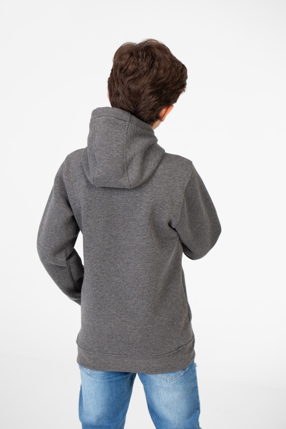 Boy's Basic Tomato Sweatshirt With Kangaroo Pocket