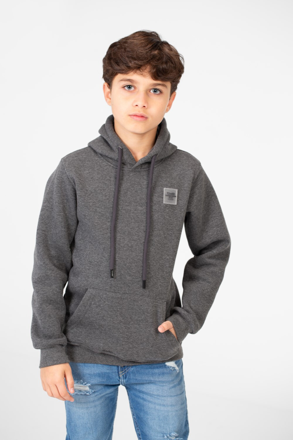 Boy's Basic Tomato Sweatshirt With Kangaroo Pocket