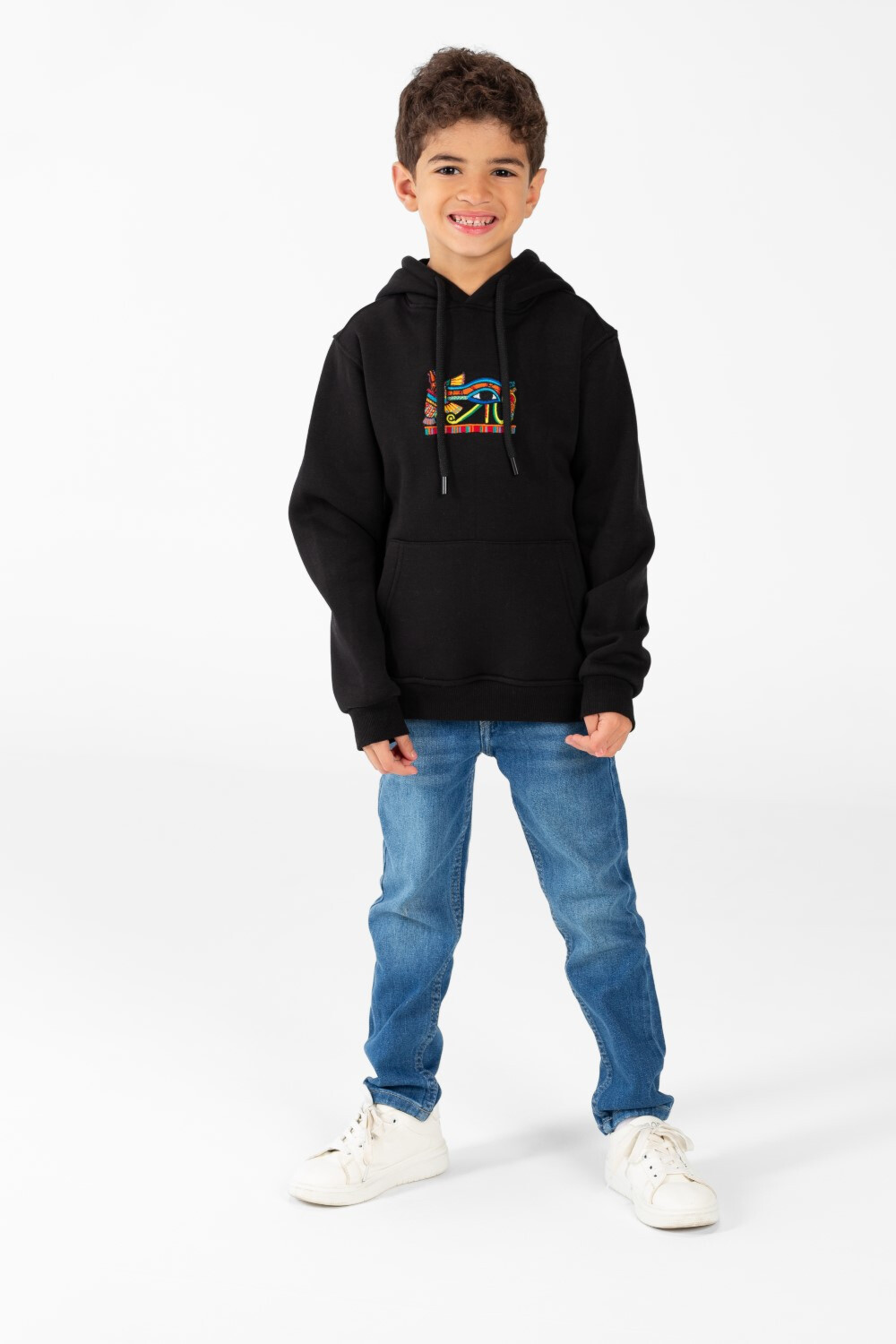 Boy's Sweatshirt With Print And Front Pocket