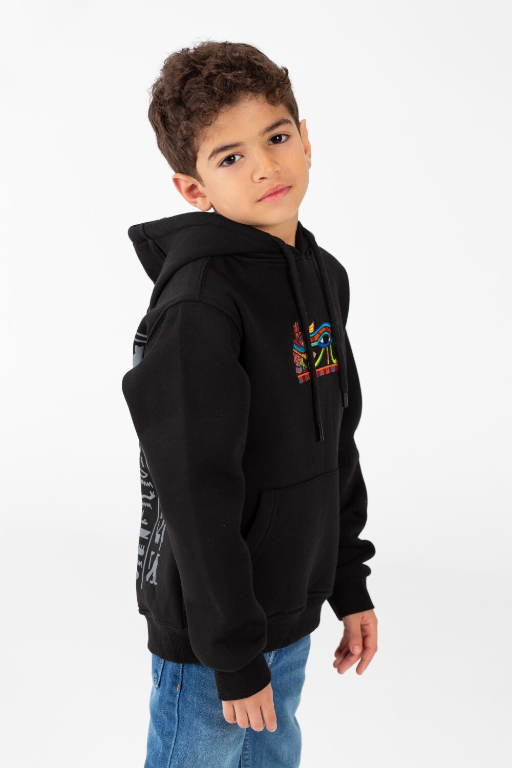 Boy's Sweatshirt With Print And Front Pocket