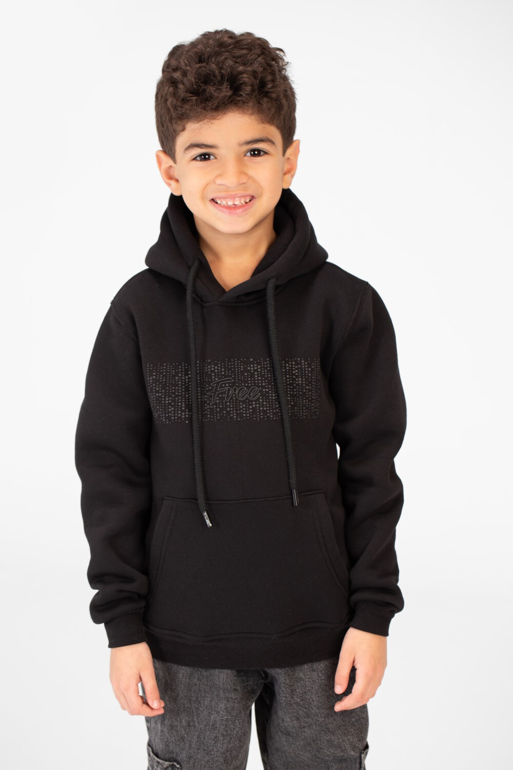 Boy's Basic Hoodie With Long Sleeves And Kangaroo Pocket