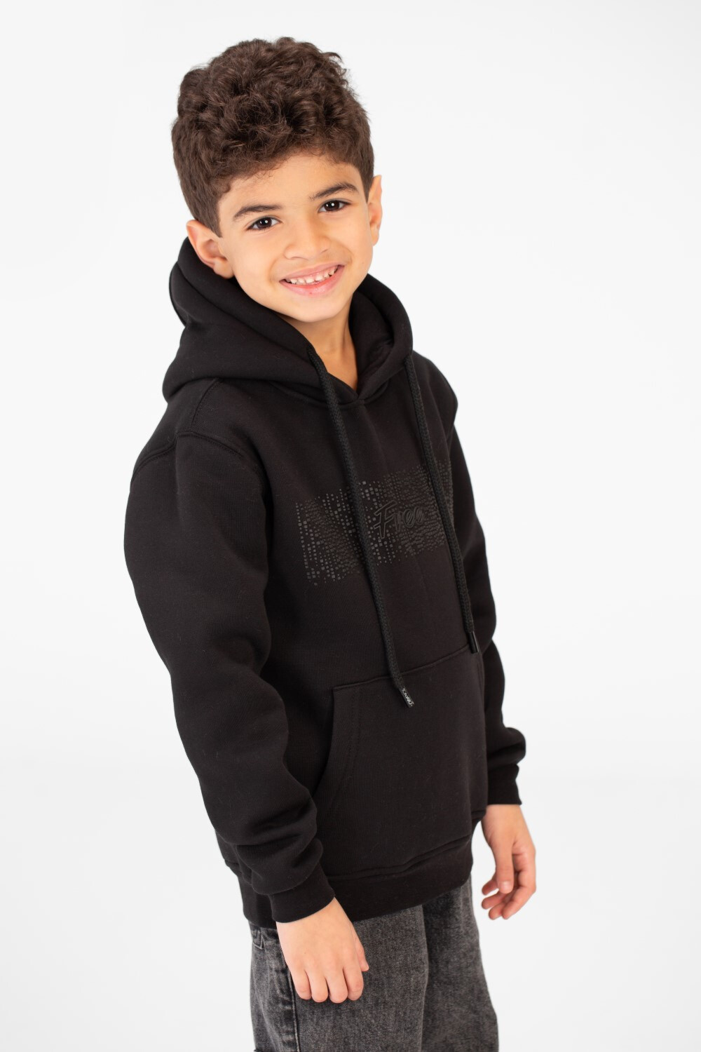 Boy's Basic Hoodie With Long Sleeves And Kangaroo Pocket