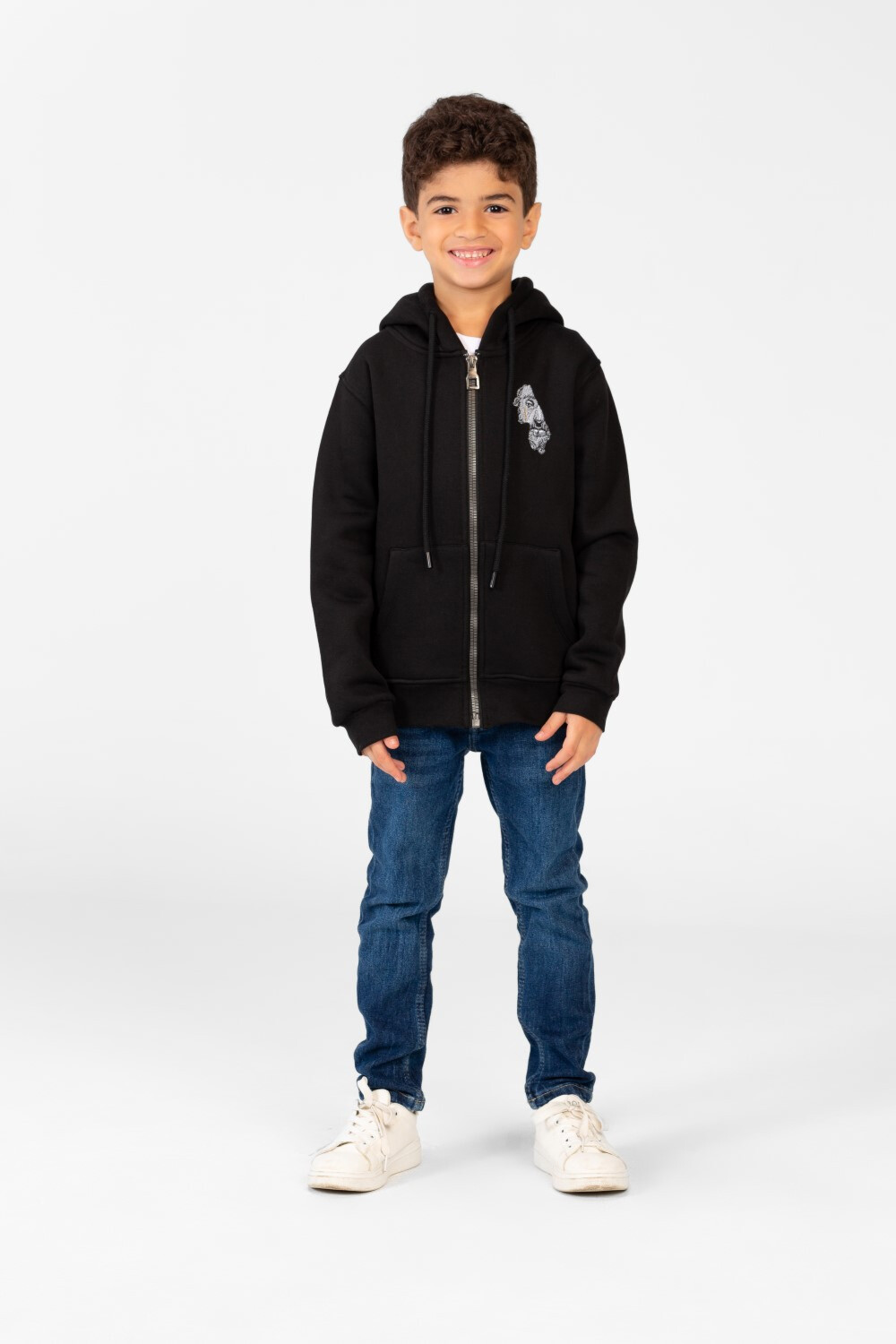 Boy's Hood Sweatshirt With Full Front Zipper