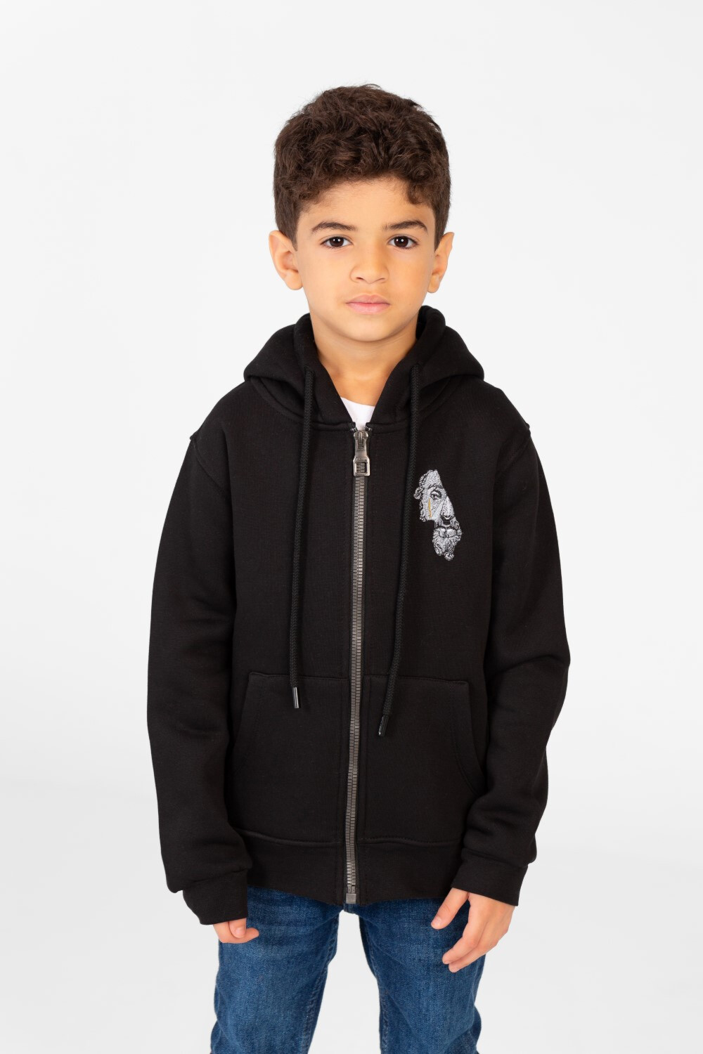 Boy's Hood Sweatshirt With Full Front Zipper