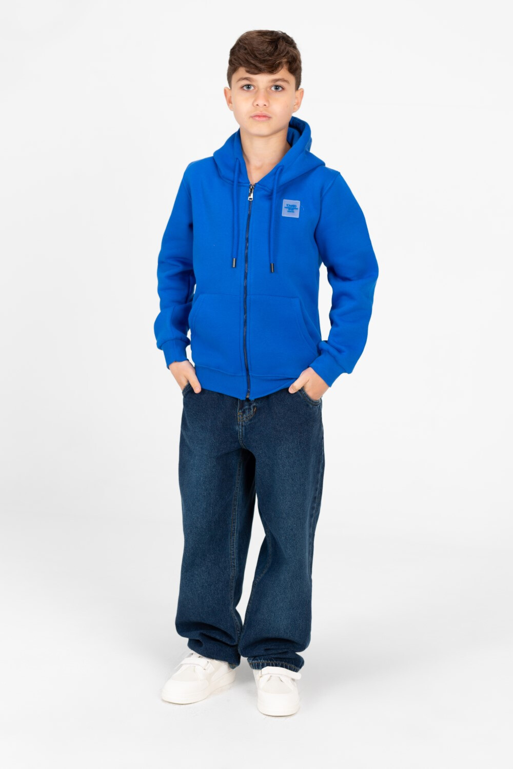 Boy's Tomato Full Zip Hood Sweatshirt