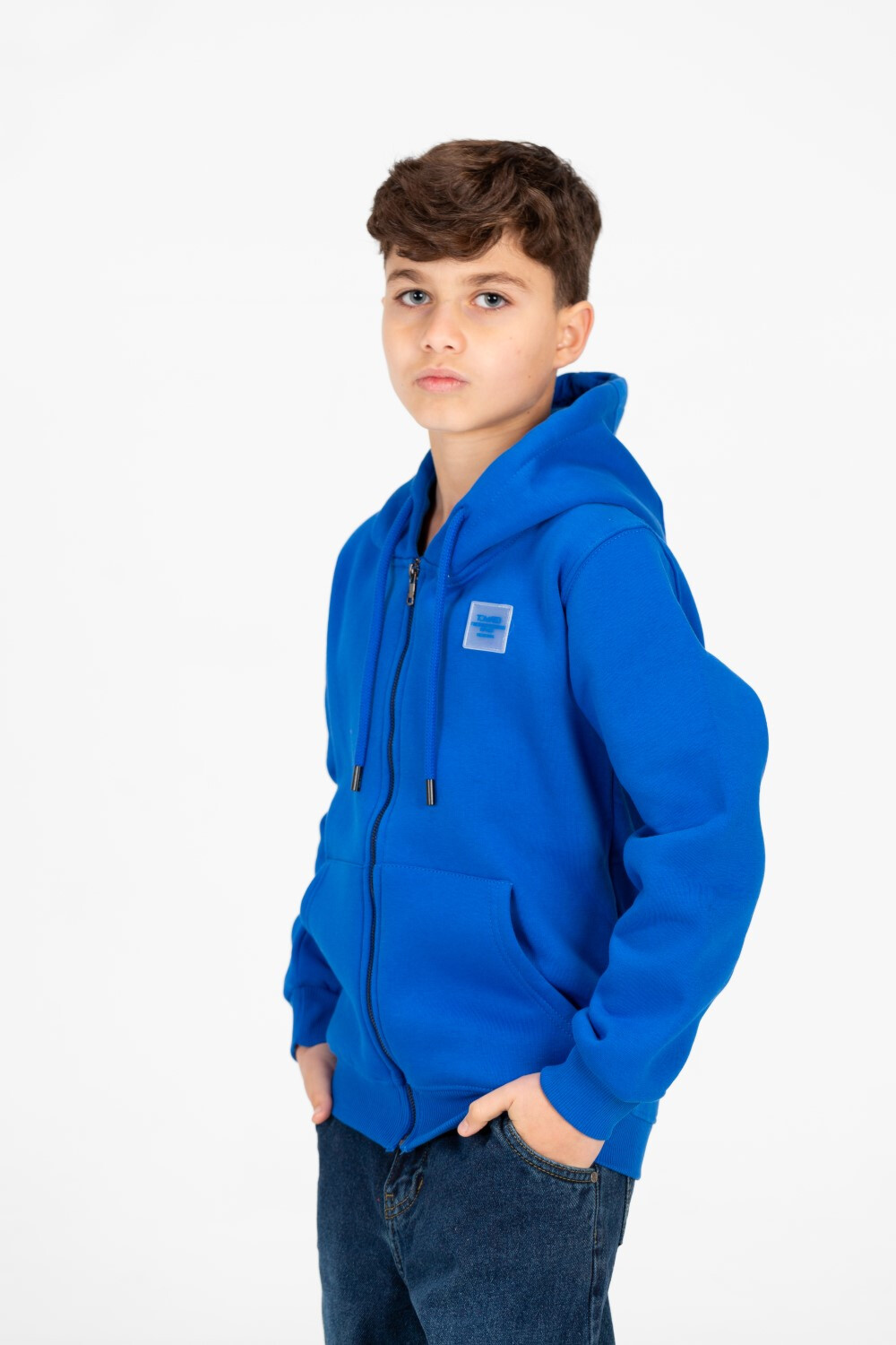 Boy's Tomato Full Zip Hood Sweatshirt