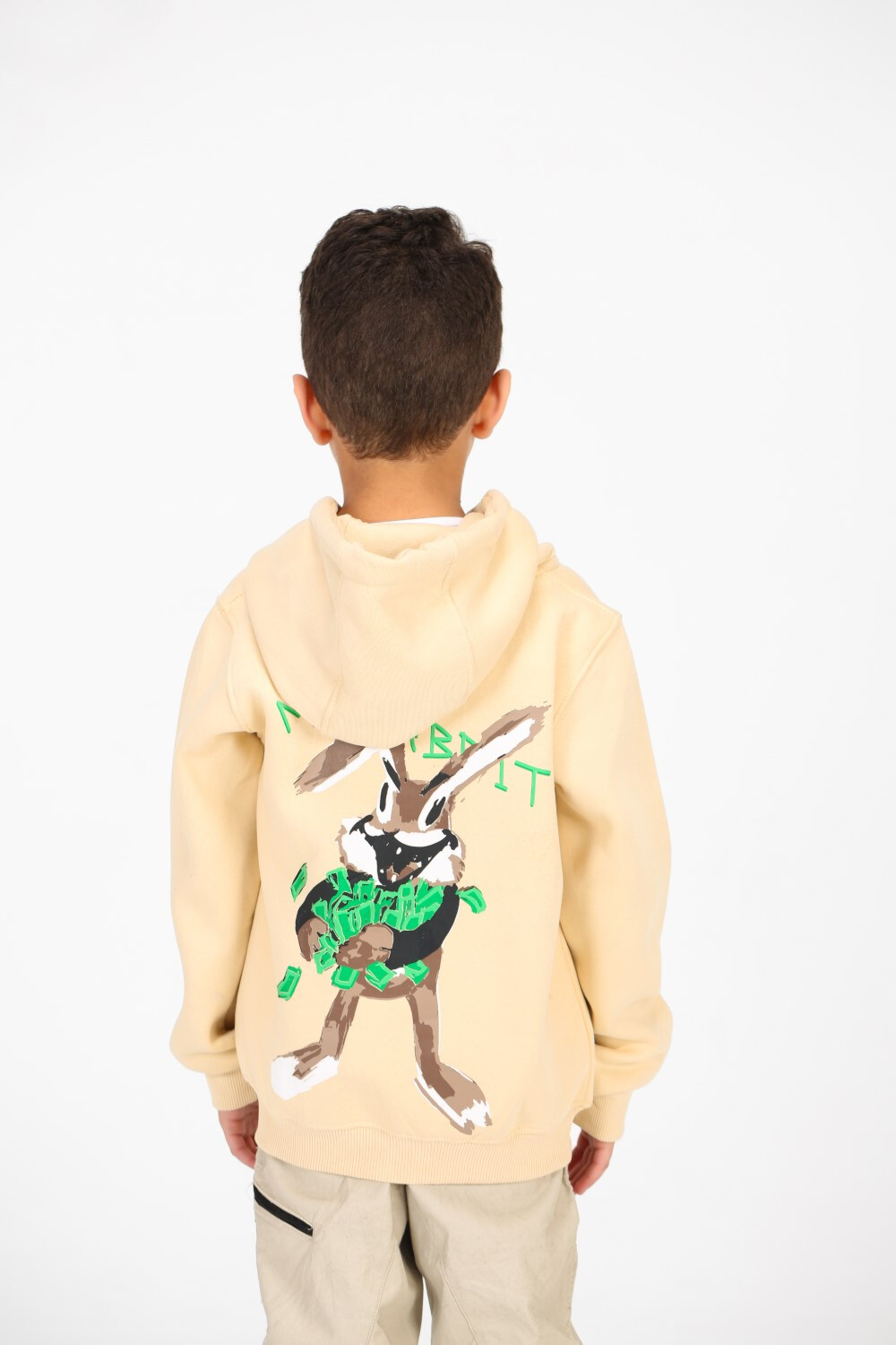 Boy's Full Zip Sweatshirt With Graphic Print On The Back
