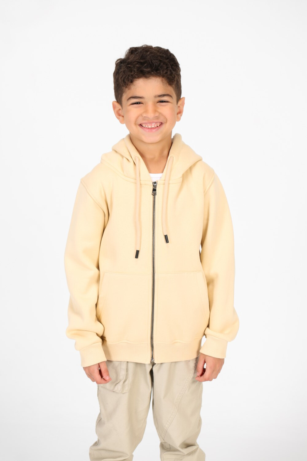 Boy's Full Zip Sweatshirt With Graphic Print On The Back