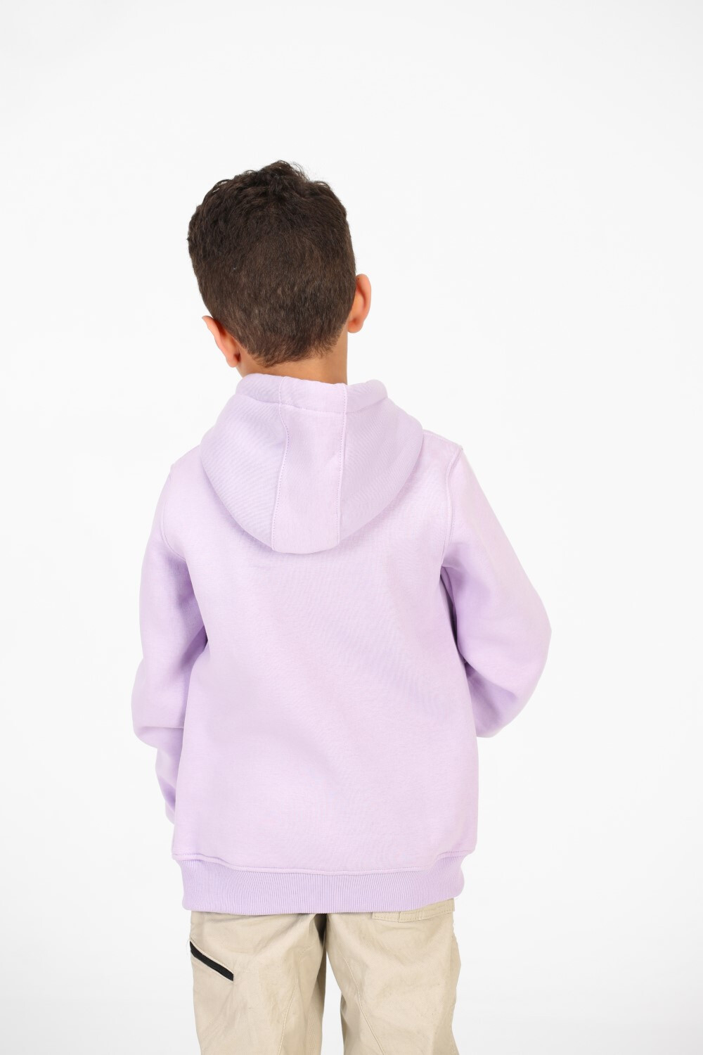 Boy's Tomato Basic Hood Sweatshirt With Full Zip Closure