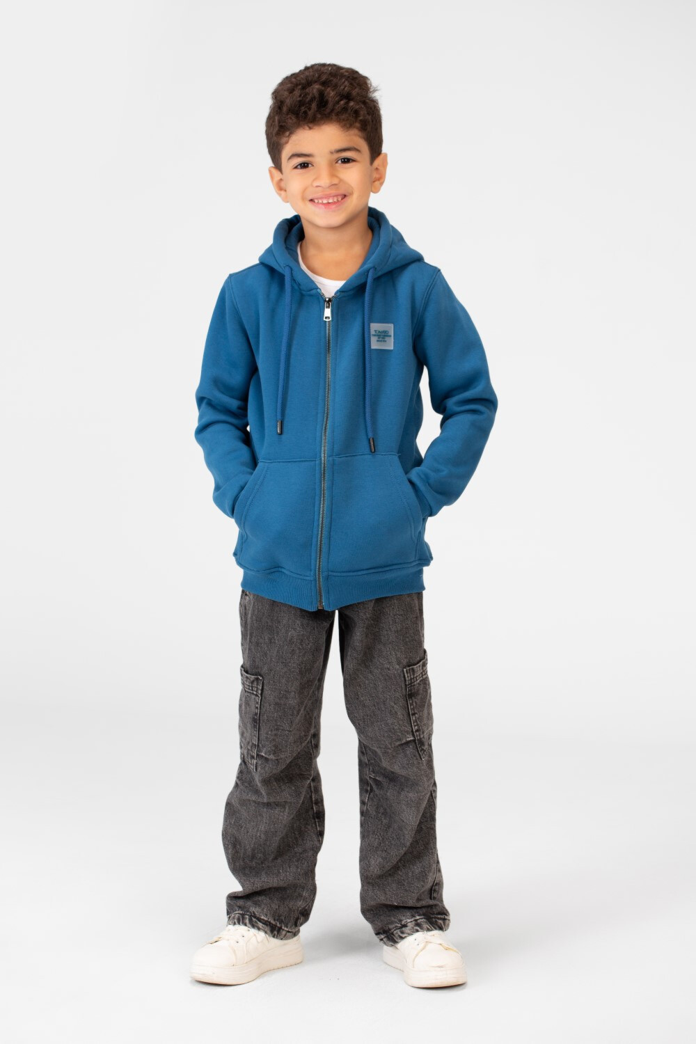 Boy's Tomato Hooded Sweatshirt With Full Zipper
