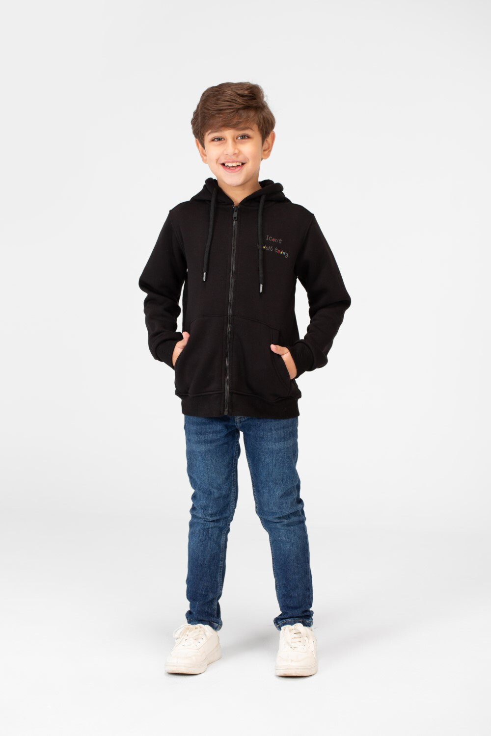 Boy's Milton Printed Sweatshirt With Full Front Zip