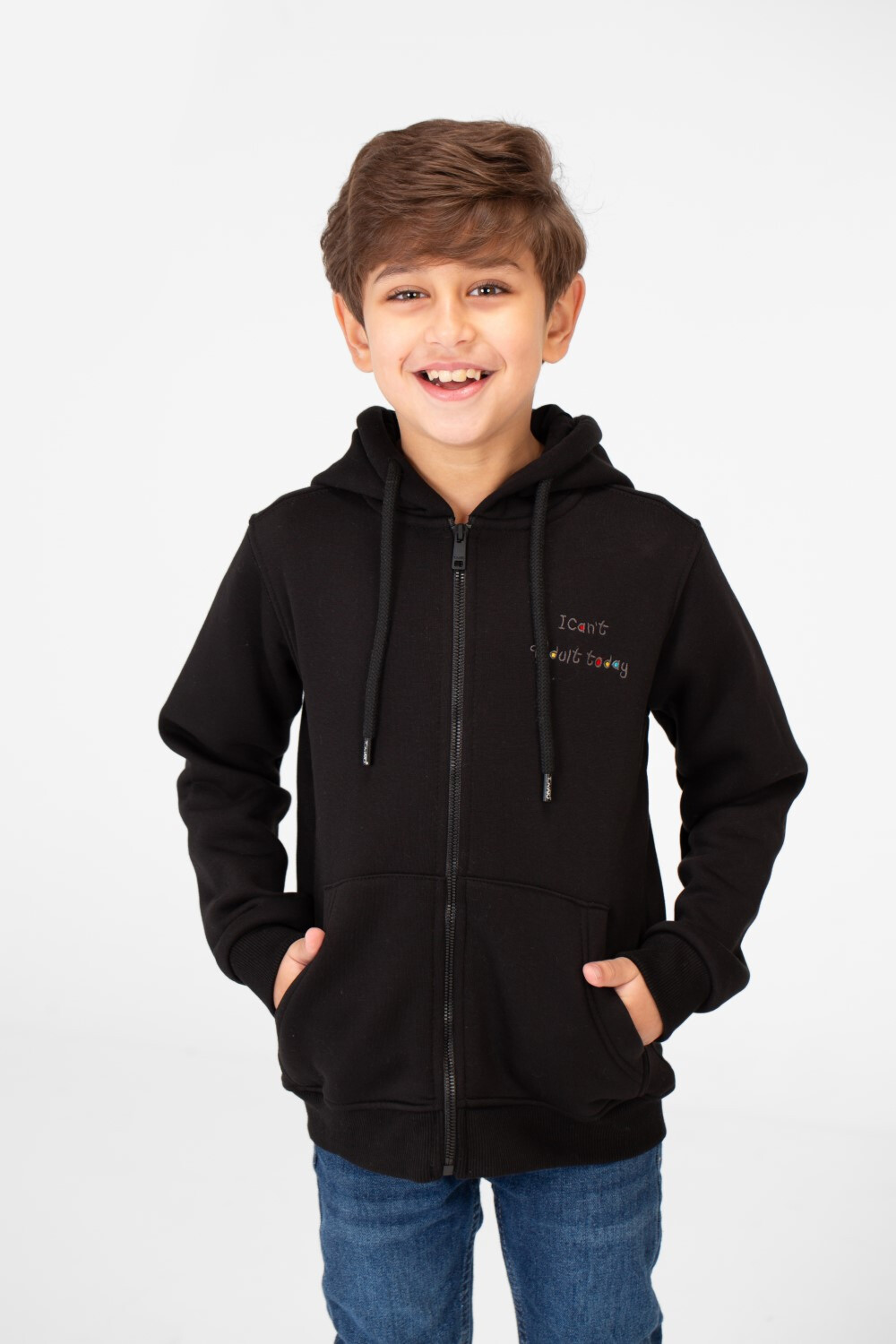 Boy's Milton Printed Sweatshirt With Full Front Zip