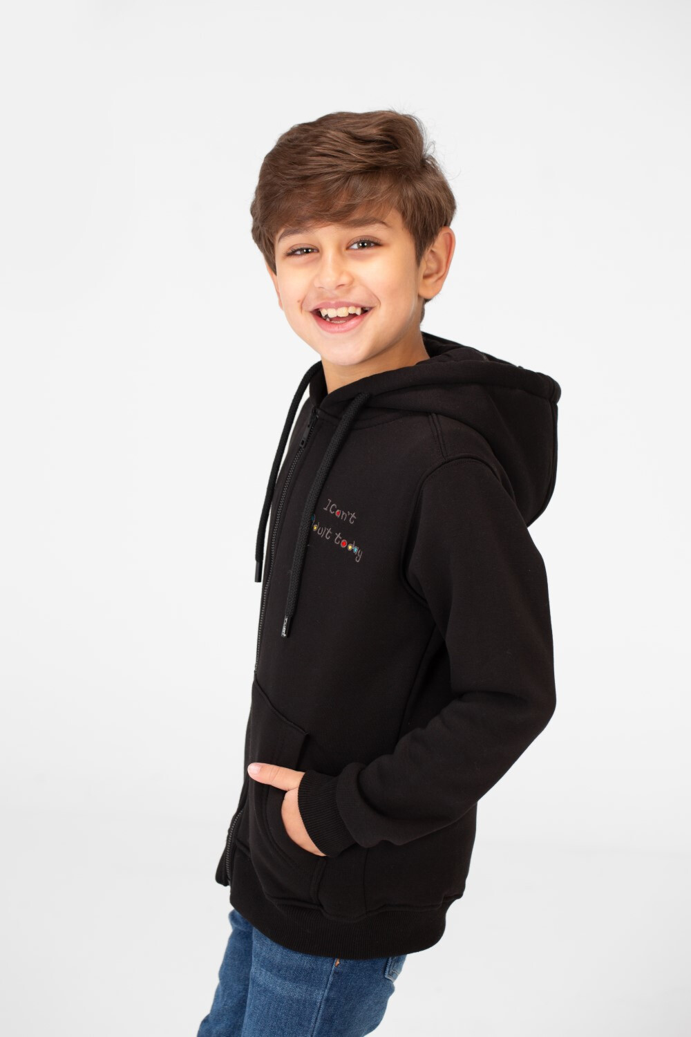 Boy's Milton Printed Sweatshirt With Full Front Zip