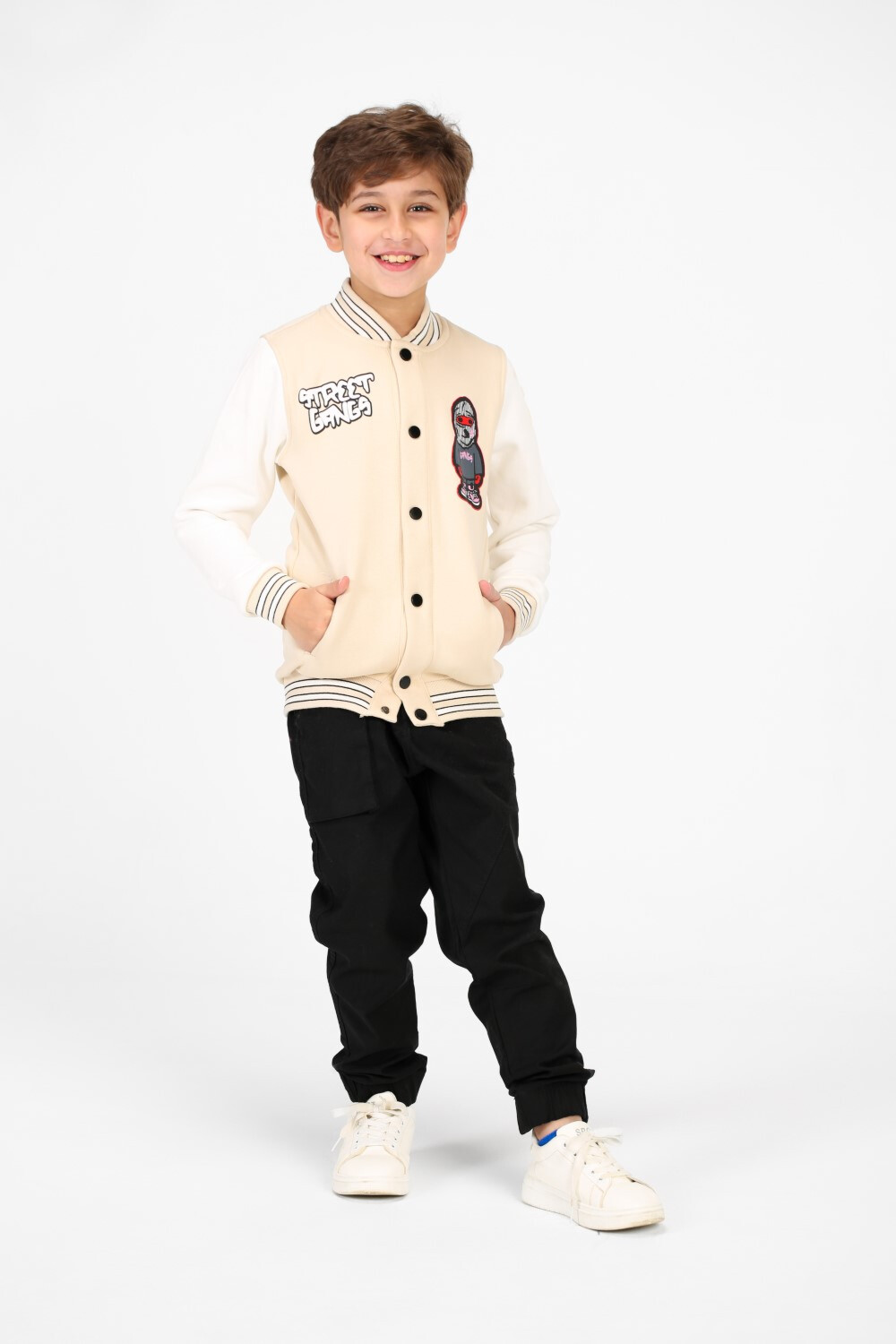 Boy's Long Sleeves Printed Baseball Sweatshirt