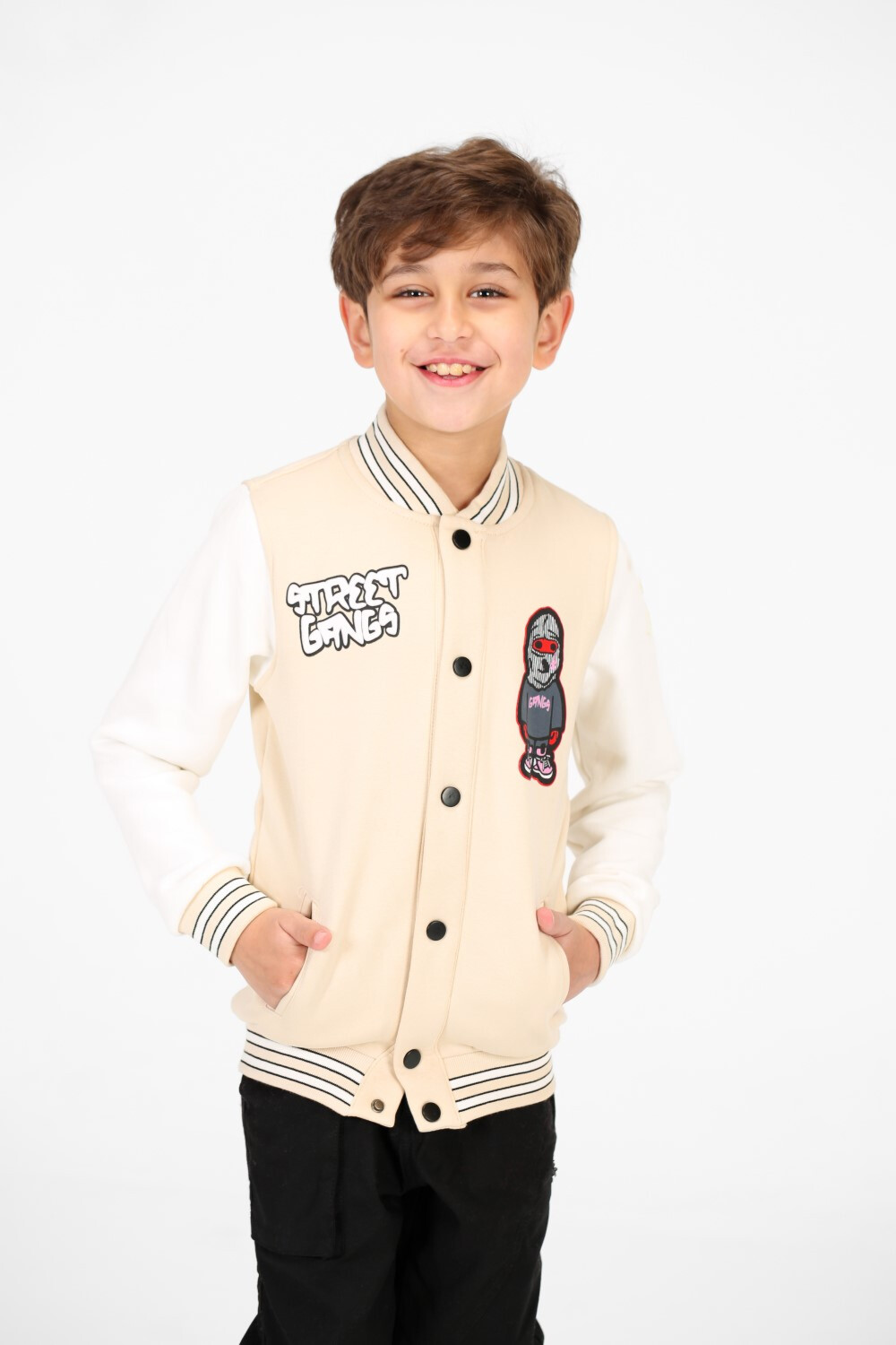 Boy's Long Sleeves Printed Baseball Sweatshirt