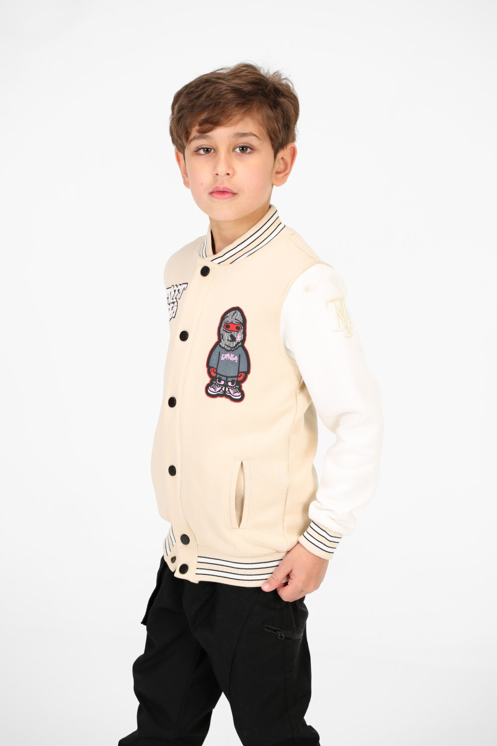 Boy's Long Sleeves Printed Baseball Sweatshirt