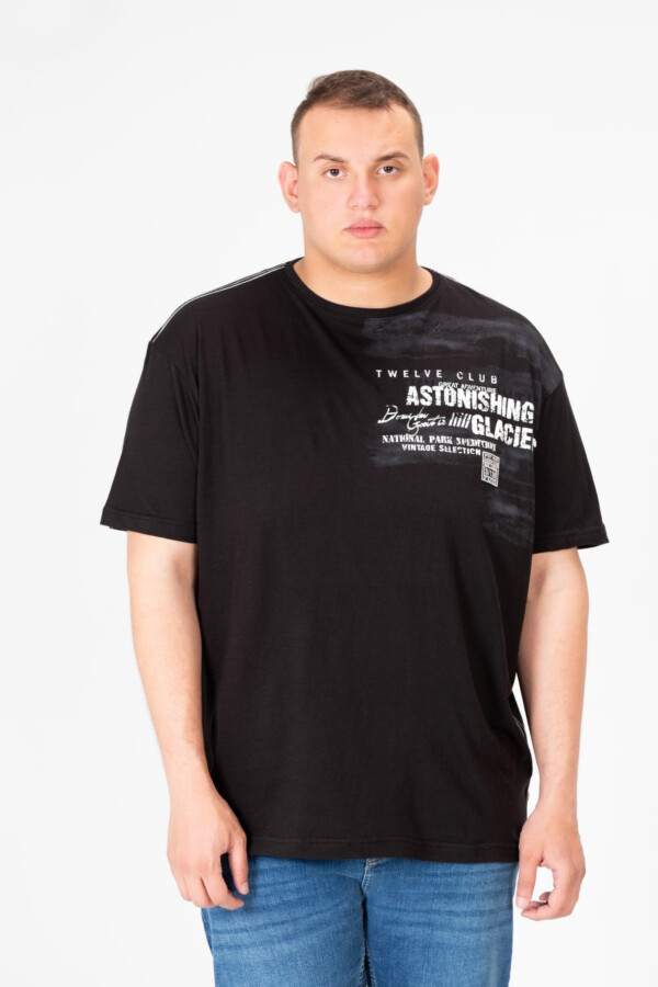 Men's Big Size Round Neck Printed Half Sleeve T-shirt