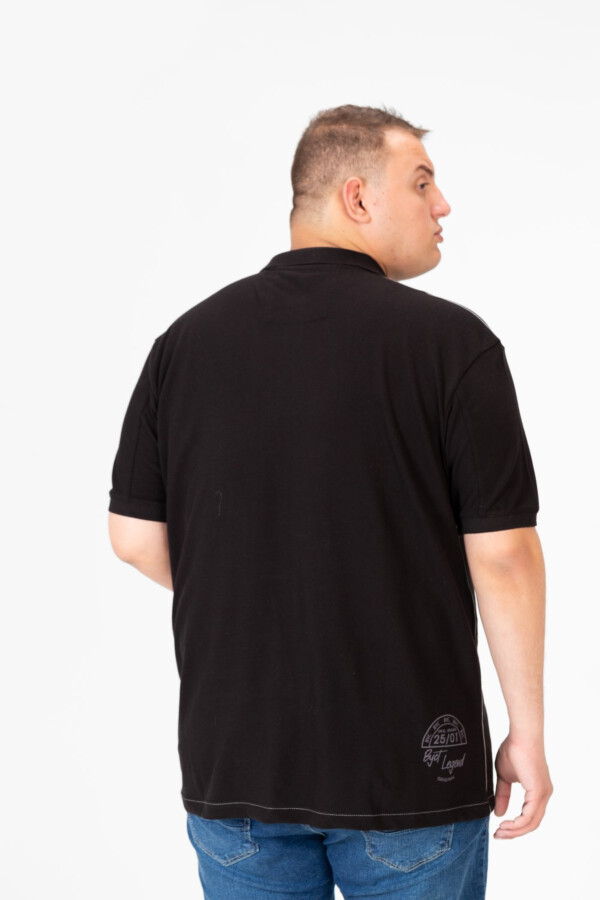 Men's Big Size Printed Half Button Polo T-Shirt