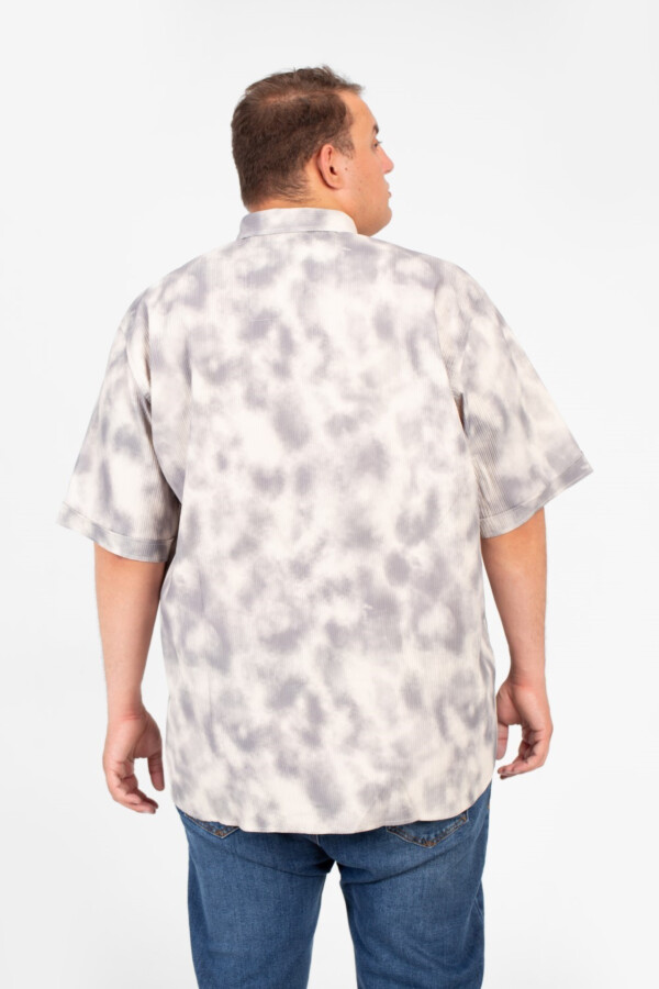 Men's Big Size Short Sleeve Tie Dye Shirt With Front Pocket