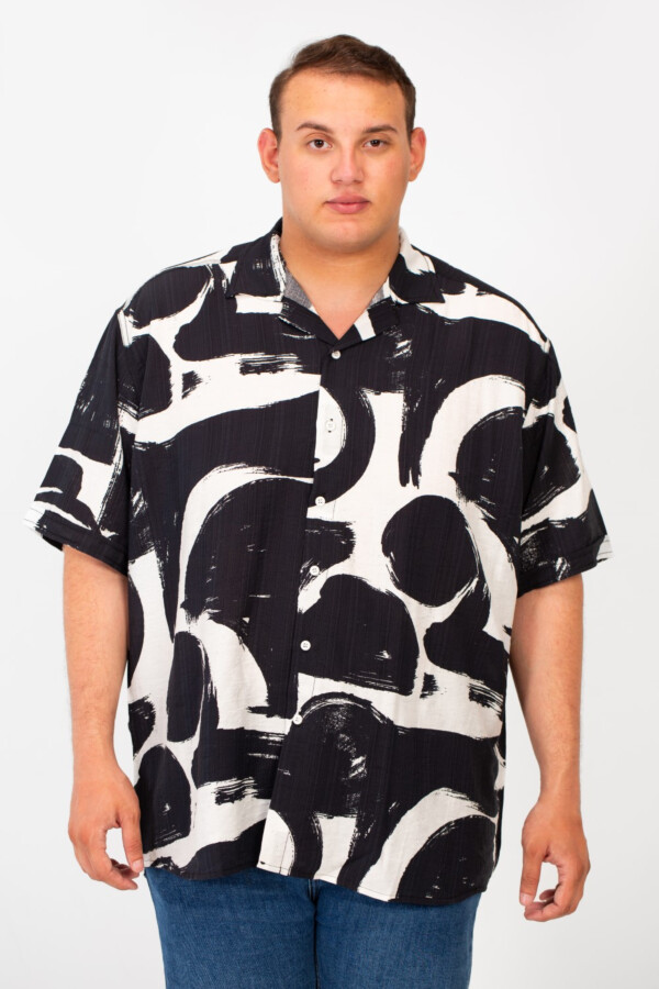 Men's Big Size Summer Short Sleeved Full Print Shirt Made Of Practical And Comfortable Material