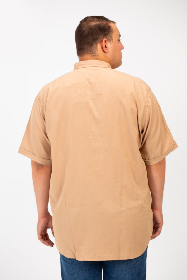 Men's Big Size Basic Short Sleeve Shirt With Front Pocket