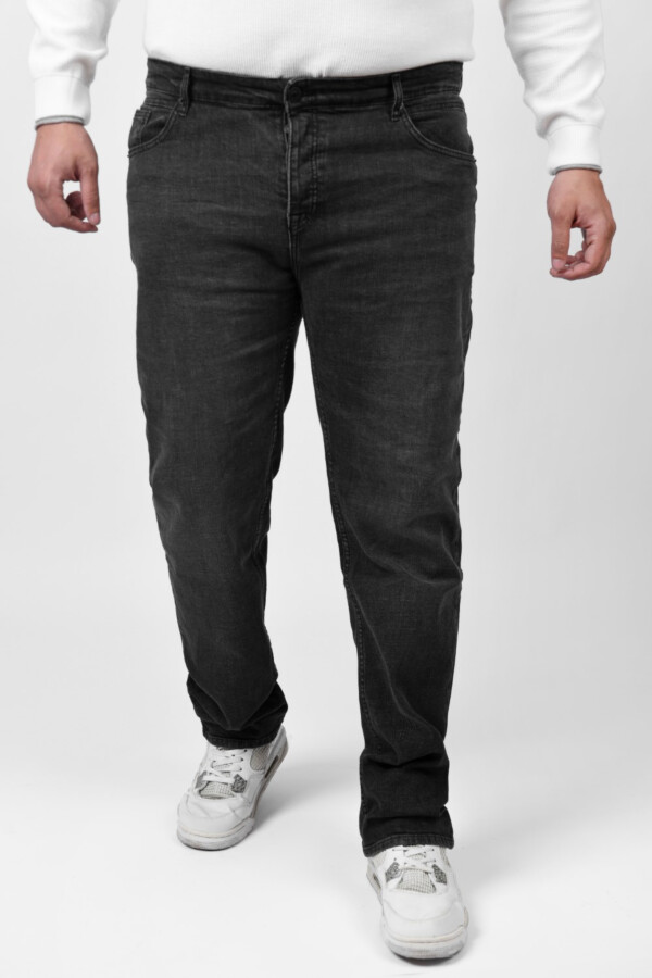 Men's Big Size Regular Fit Basic Five Pockets Straight Legs Jeans Pants