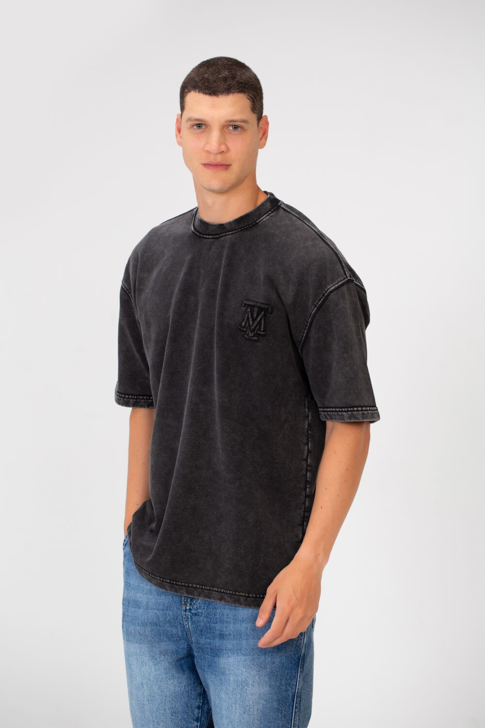 Men's Tomato Basic Short Sleeve Regular Fit Crew Neck T-Shirt