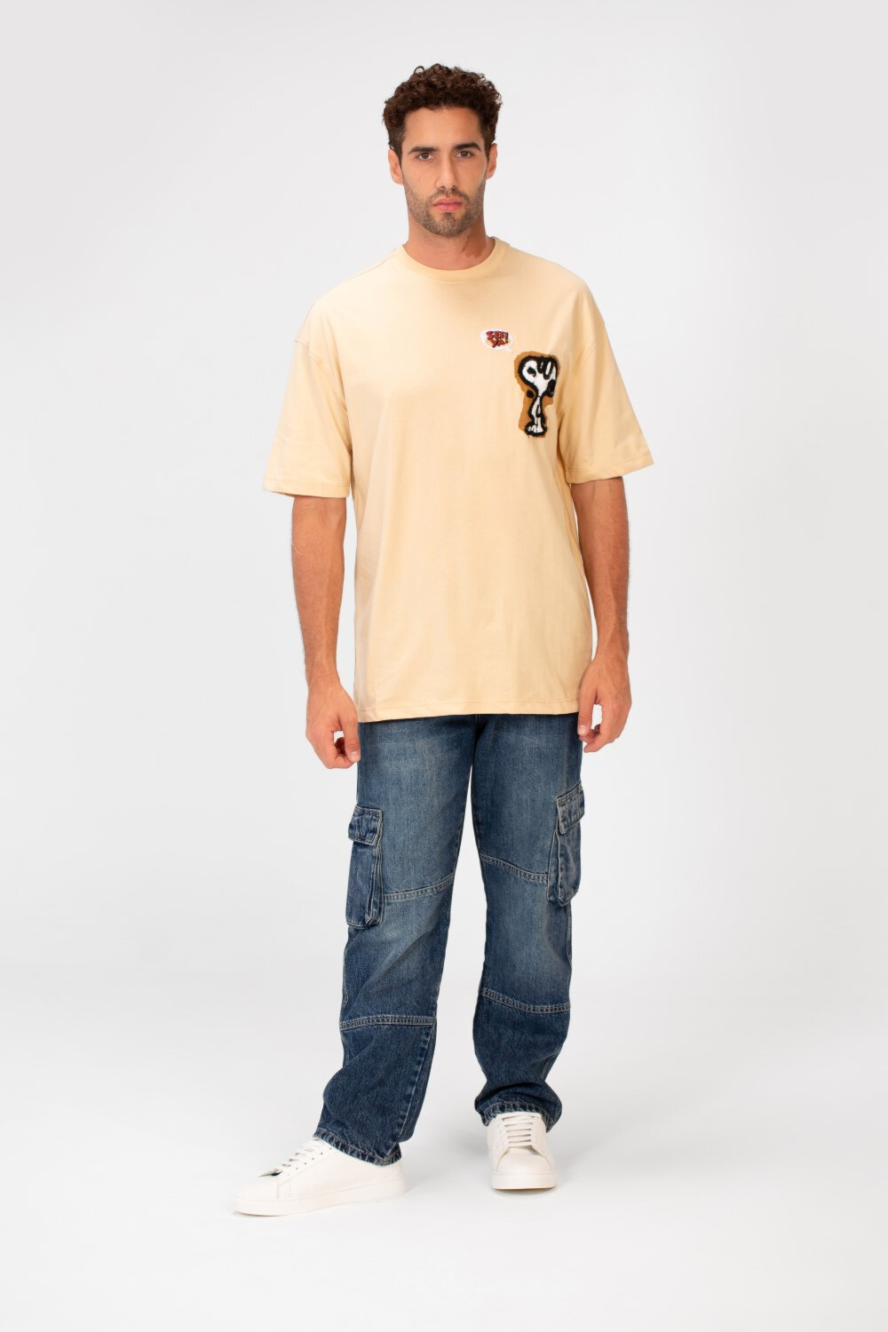 Men's Oversized Front Print Half Sleeve Round Neck Summer T-shirt