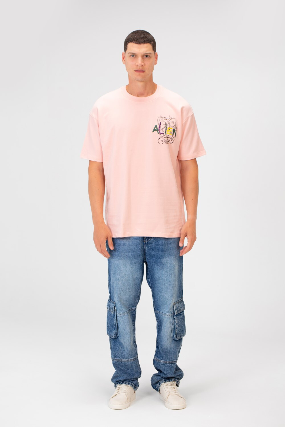 Men's Summer Melton Printed Regular Fit Short Sleeve Round Neck T-Shirt