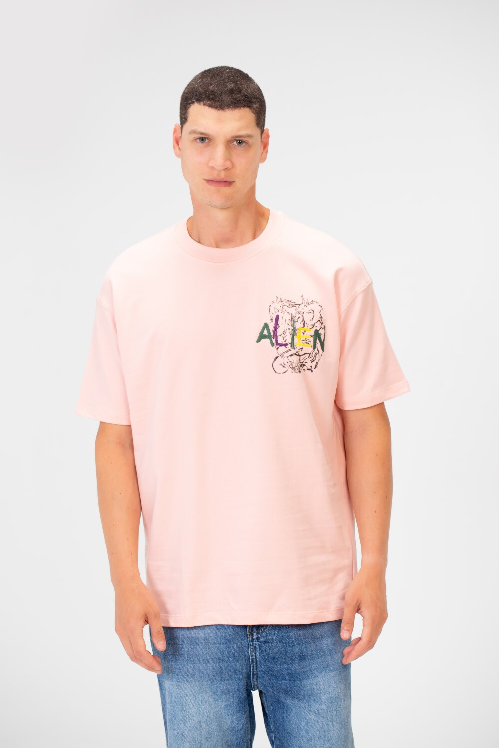 Men's Summer Melton Printed Regular Fit Short Sleeve Round Neck T-Shirt