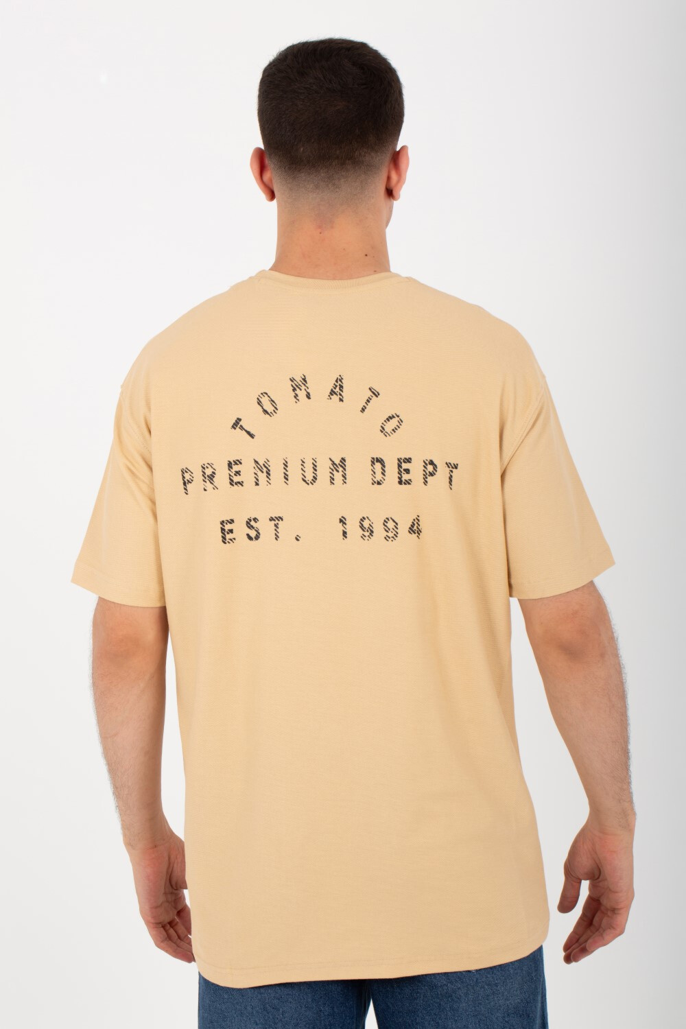 Mens Oversize T-shirt Printed On The Front And Back With A Round Neck