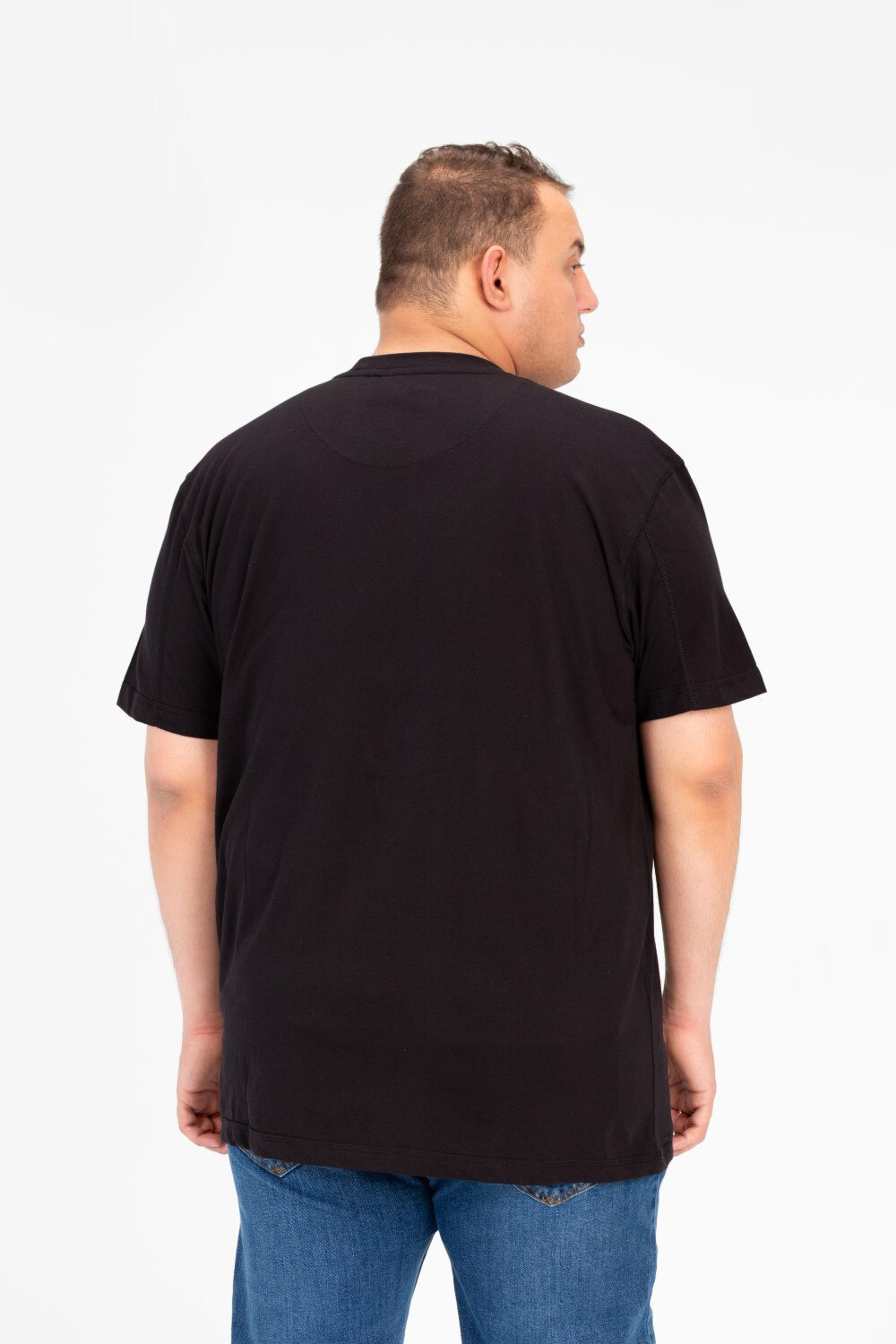 Men's Big Size Round Neck Front Print Half Sleeves T-shirt
