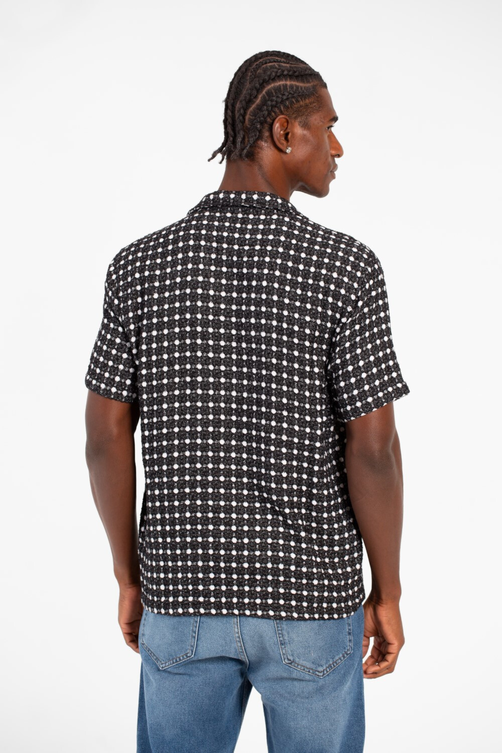 Men's Dotted Short Sleeve Slim Fit Shirt In High Quality Modern Design
