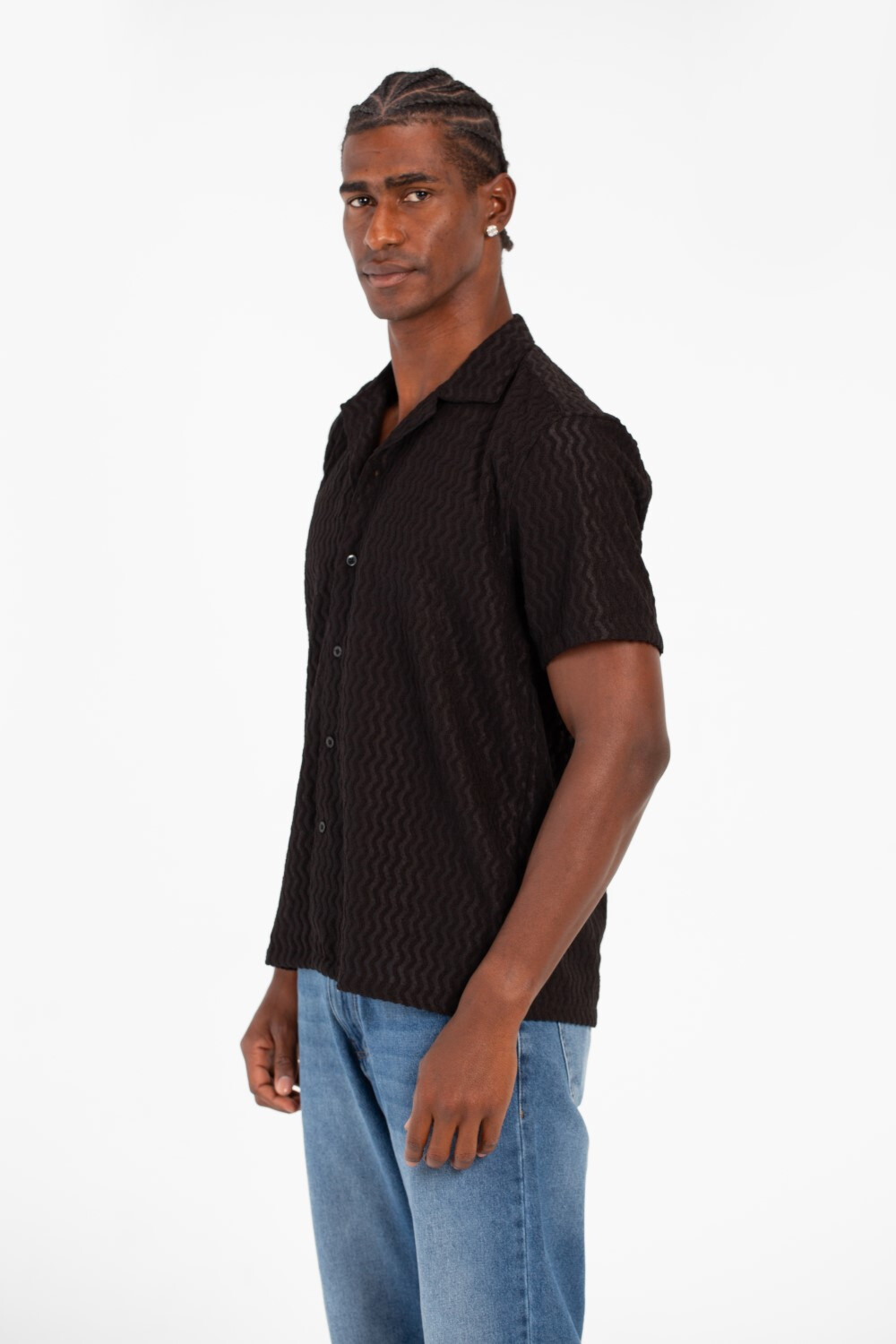 Men's Basic Button Down Short Sleeve Slim Fit Breathable Shirt