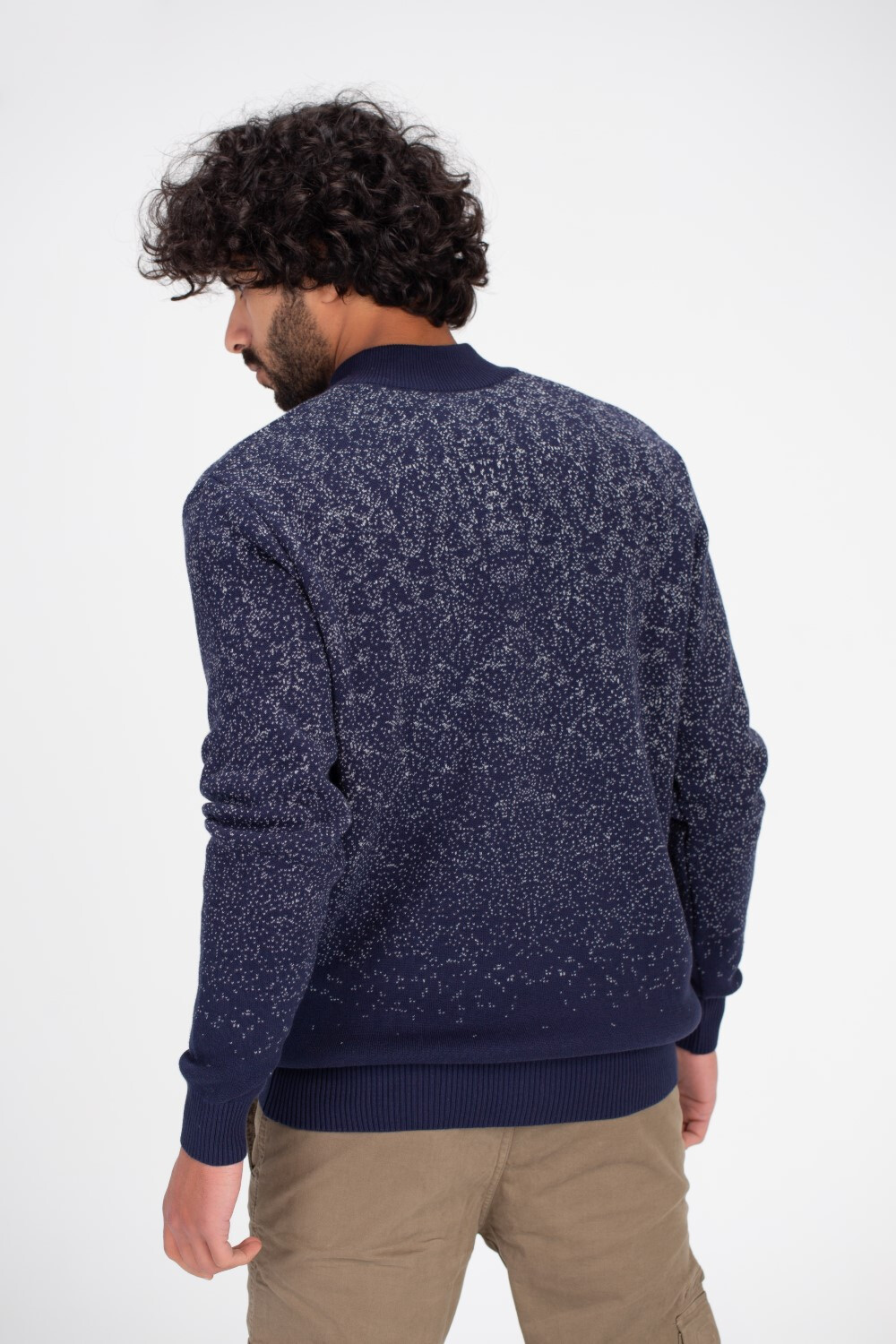 Men's Regular Fit Full Zipper Unique Style Comfort  Wool Pullover
