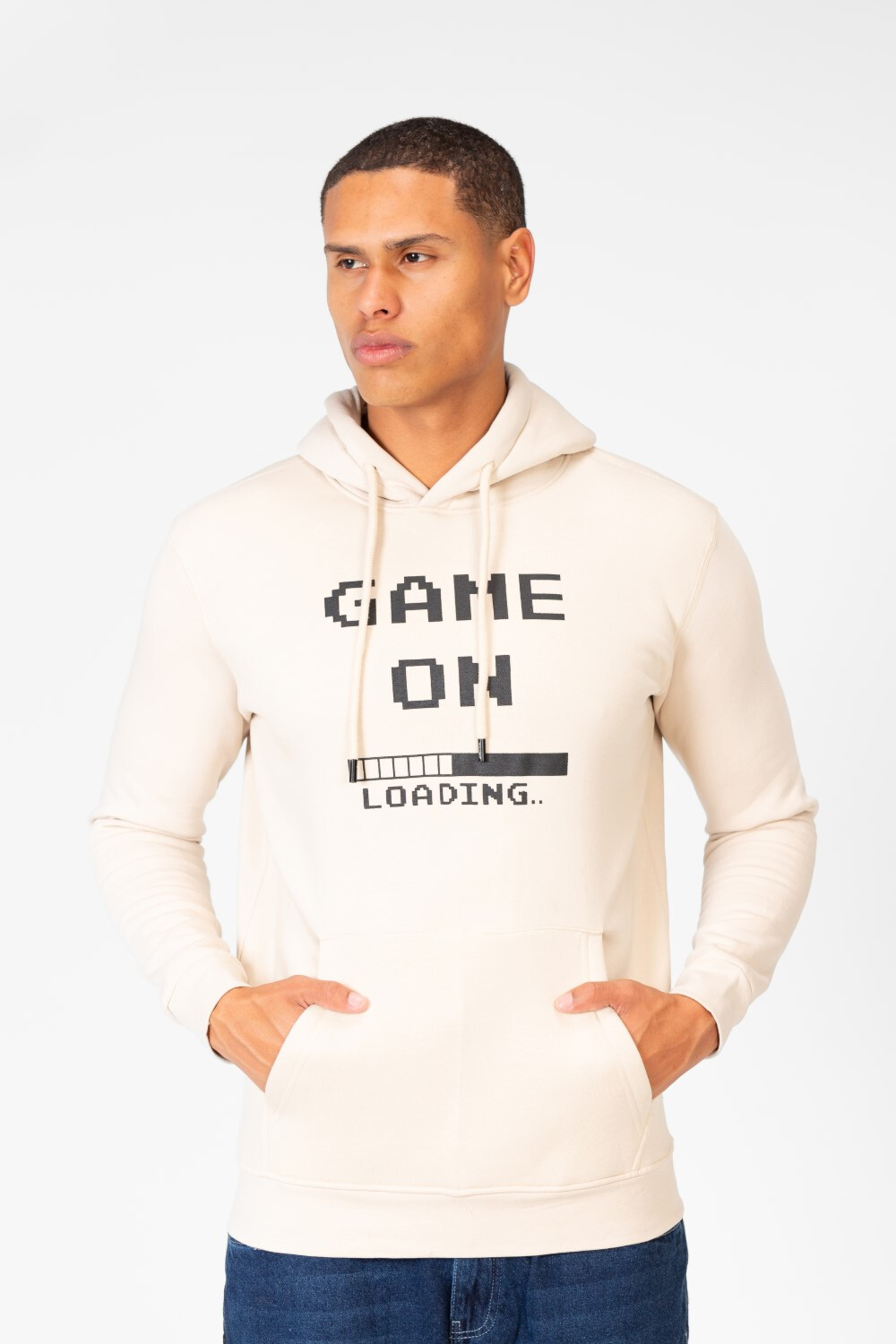 Men's Slim Fit Hoodie Sweatshirt With Text Print 1