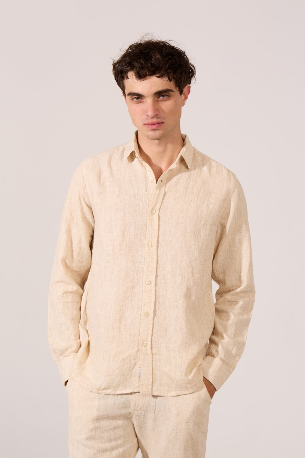Men's Basic Slim Fit Comfort Fit Outfit Set Long Sleeve Shirt And Pants