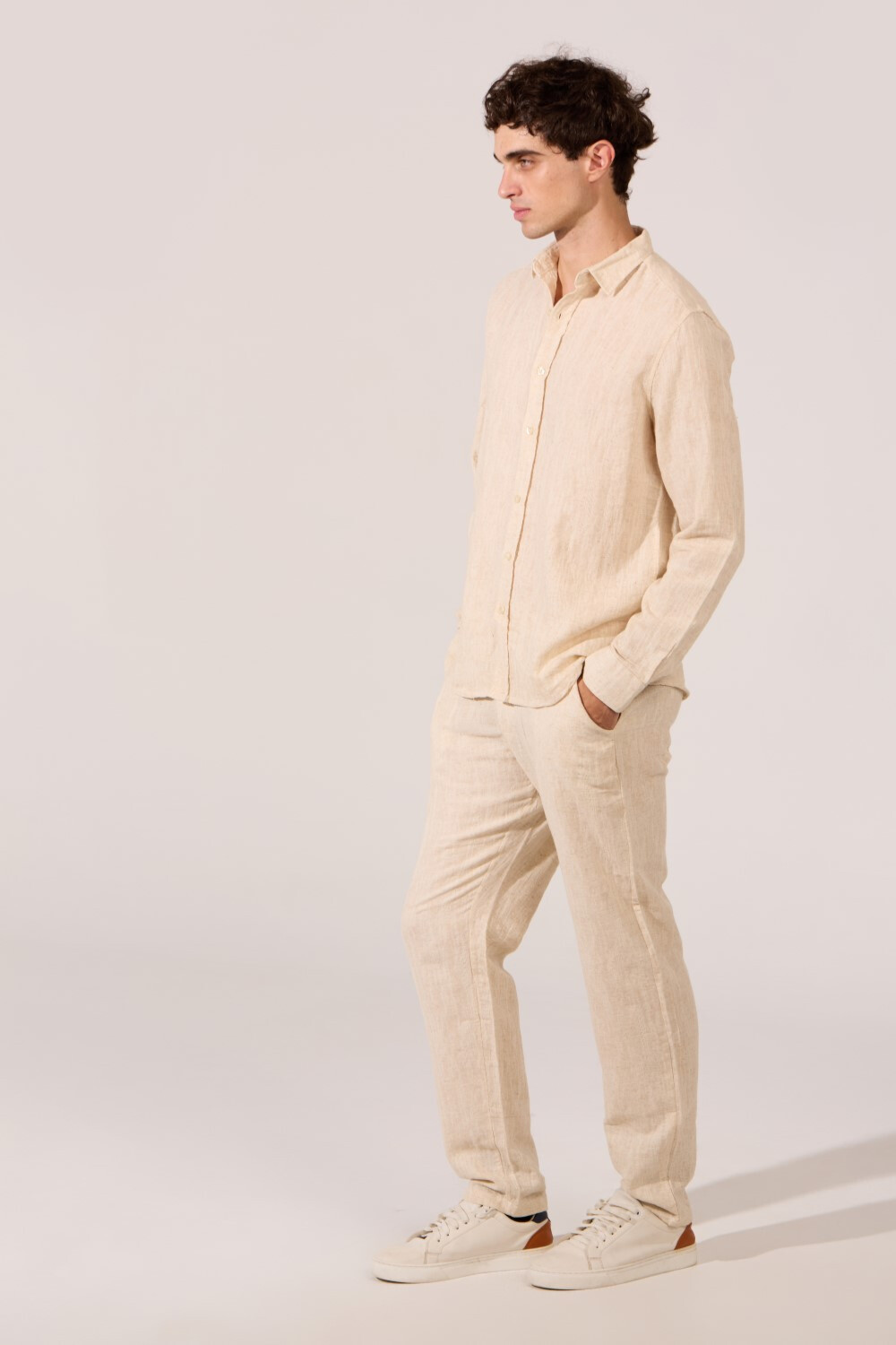 Men's Basic Slim Fit Comfort Fit Outfit Set Long Sleeve Shirt And Pants