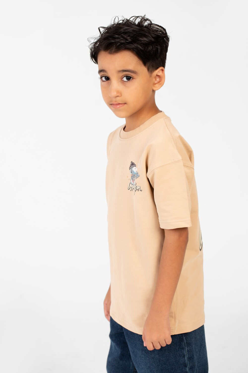 Boy's Summer Melton Oversized Crew Neck Short Sleeve T-Shirt