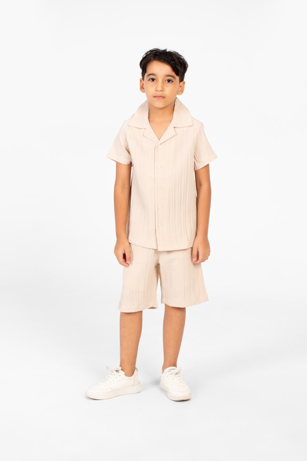 Boy's Basic Modern Outfit Half Sleeve Shirt And Short
