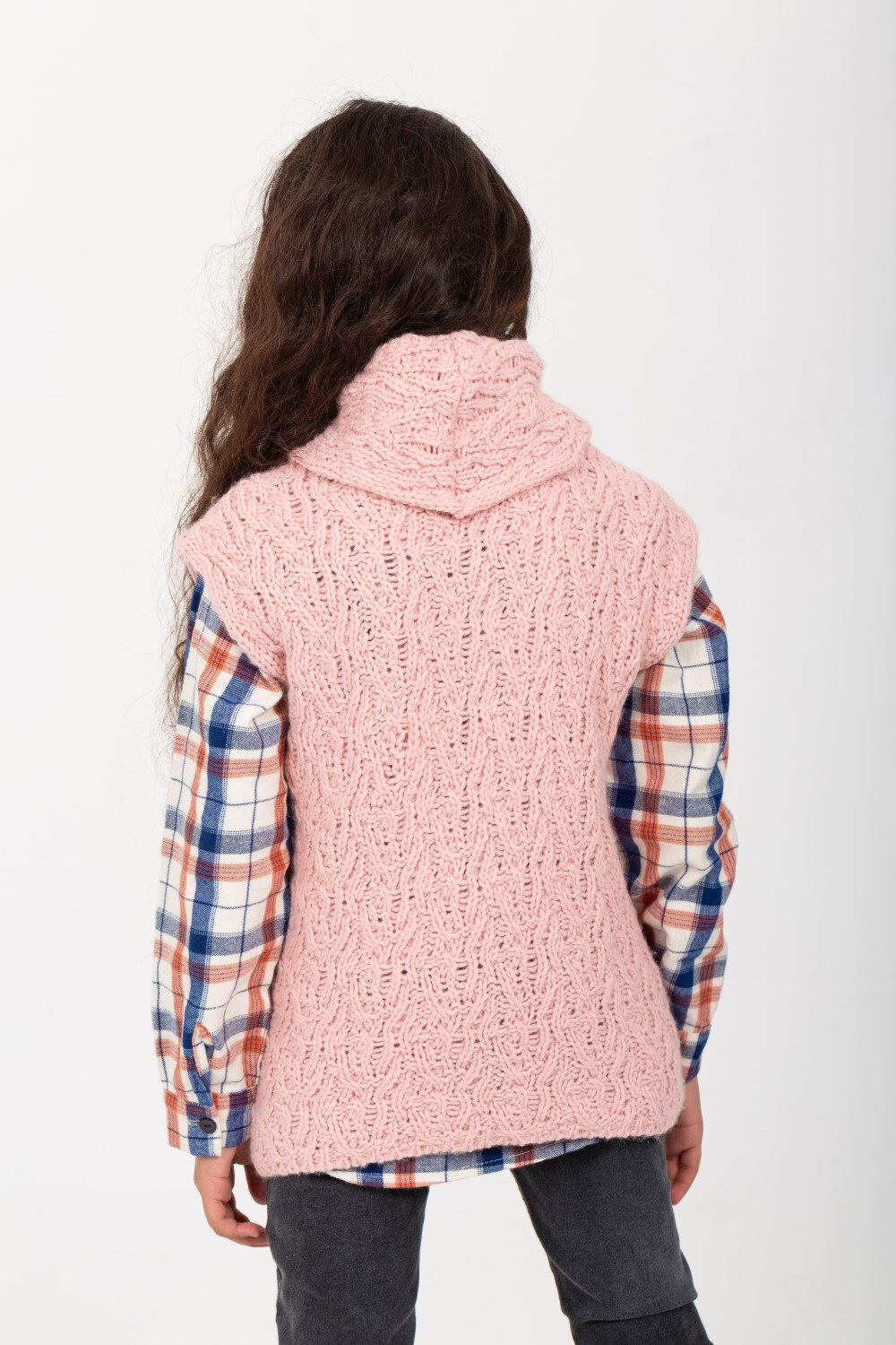 Girl's Long Sleeve Wool High Neck Regular Fit Outfit With under Shirt