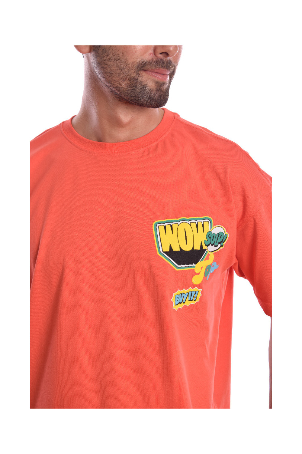 Men's Front & Back Printed Design Over Size Comfort Cotton T-shirt