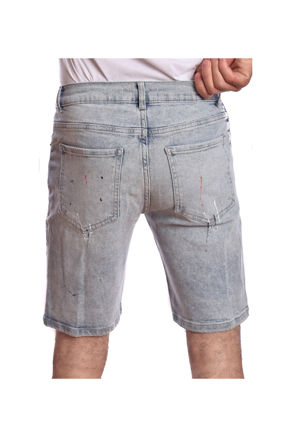 Men's Slim Fit Cutting Details Unique Jeans Shorts